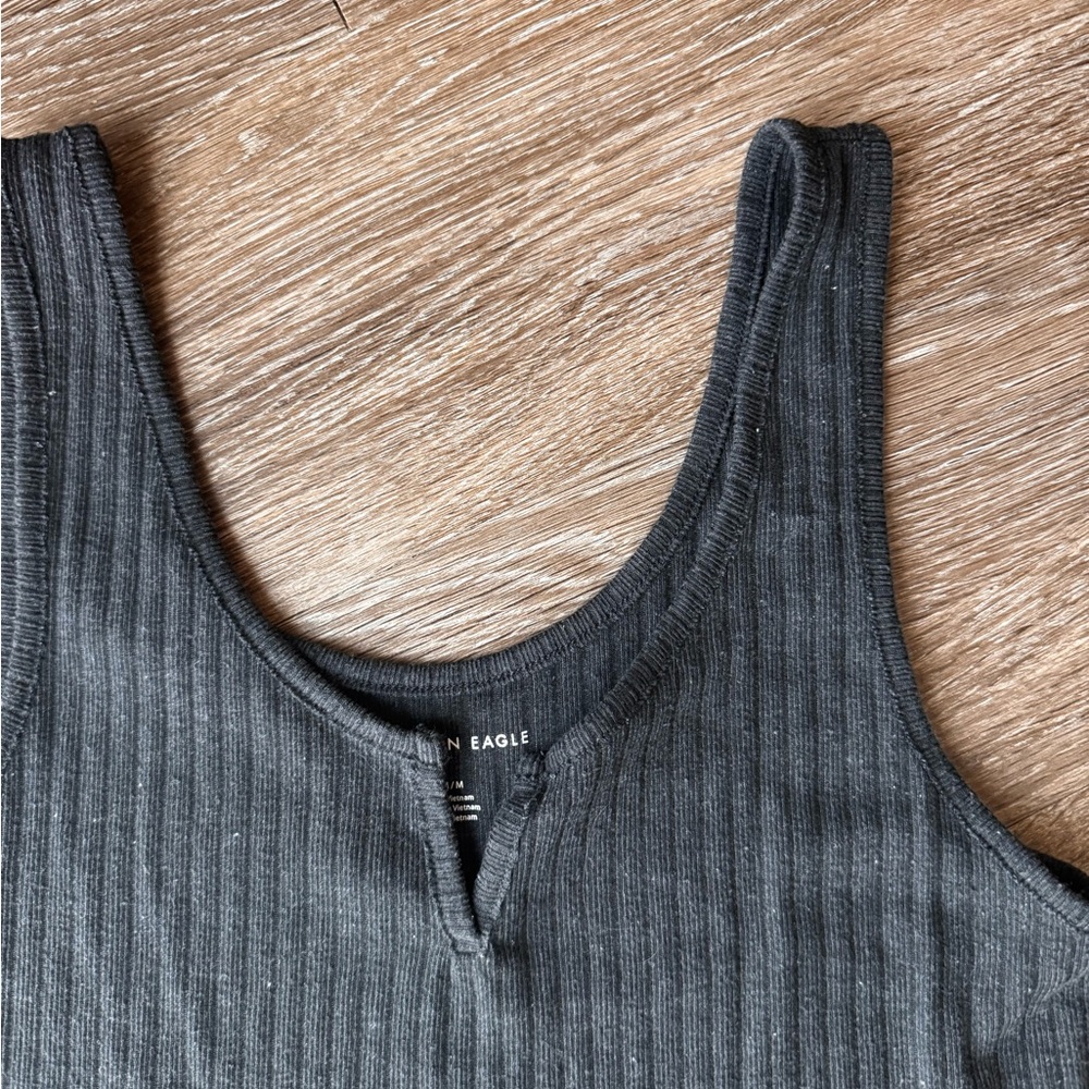 Charcoal Ribbed Tank Top - Picture 2 of 3